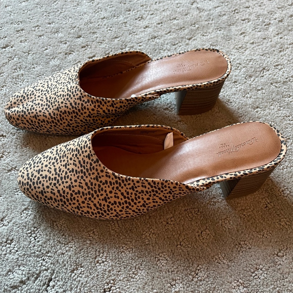NWOT Leopard Mules